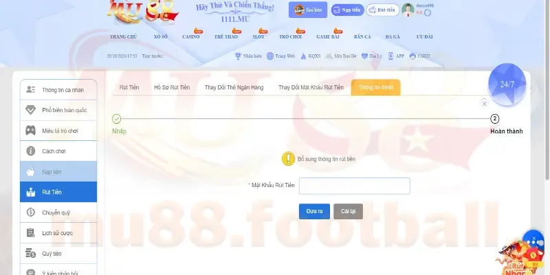 Nguyên nhân dẫn đến việc rút tiền không thành công tại MU88